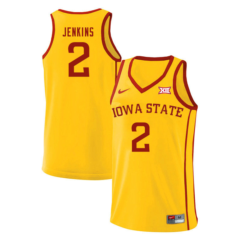 Men #2 Nate Jenkins Iowa State Cyclones College Basketball Jerseys Sale-Yellow - Click Image to Close